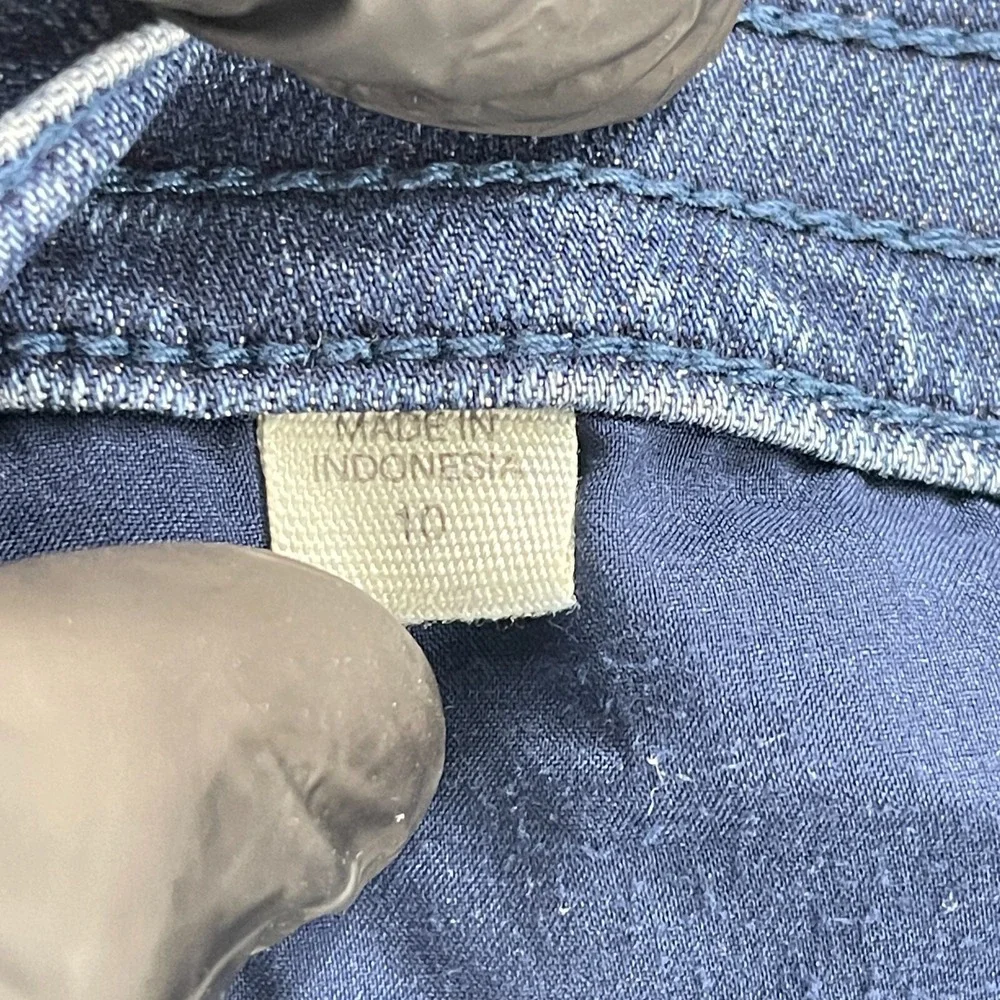 J. Jill Jeans Women Size 10 Blue Denim 5 Pocket Leggings Mid-Rise Stretch Casual
